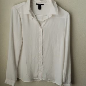 Cream Button Down Blouse